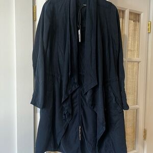 NWT Max Jeans Womens Drape Open Front Long Cardigan Coat Tencel